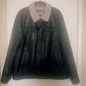 Mens Levi’s Faux Leather Bomber Jacket XXL